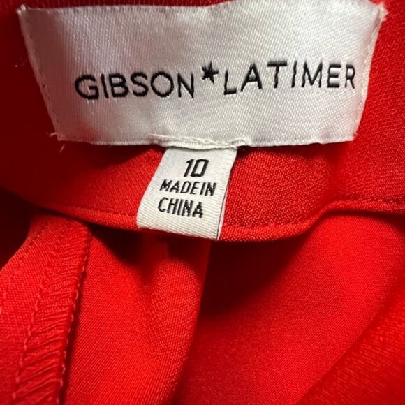 Gibson Latimer Red Short Sleeve Ruffle Back Midi Dress – Size 10 - Picture 7 of 7